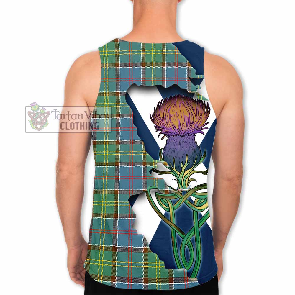 Tartan Vibes Clothing Colville Tartan Family Crest Men's Tank Top Scottish Thistle Celtic Inspired