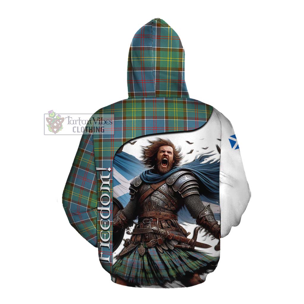 Tartan Vibes Clothing Colville Crest Tartan Cotton Hoodie Inspired by the Freedom of Scottish Warrior