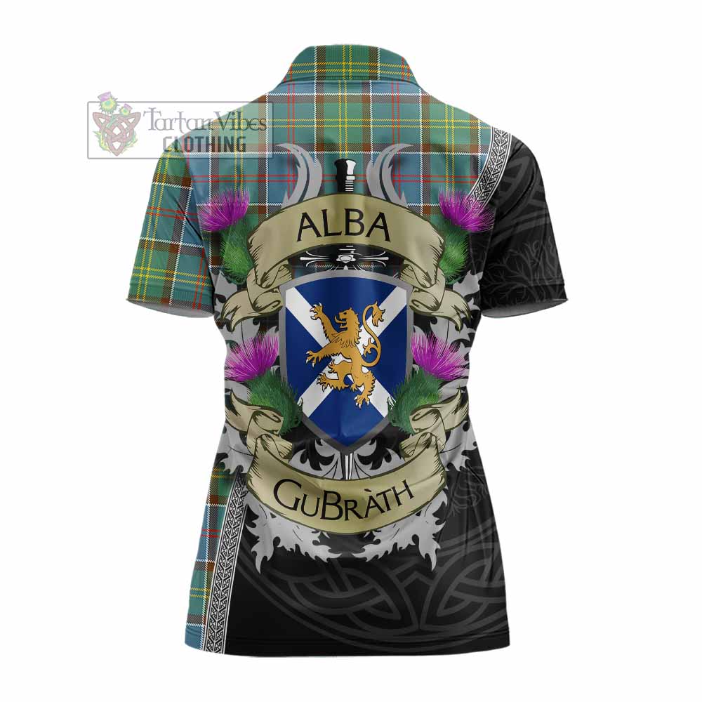 Tartan Vibes Clothing Colville Tartan Family Crest Women's Polo Shirt Lion Rampant Royal Thistle Shield Celtic Inspired