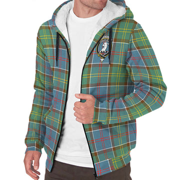 Colville Tartan Sherpa Hoodie with Family Crest
