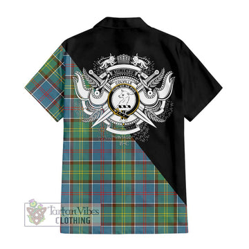 Colville Tartan Hawaiian Shirt with Family Crest and Military Logo Style
