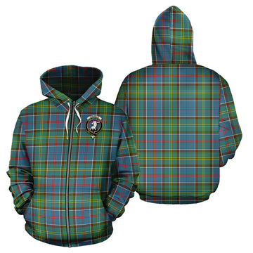 Colville Tartan Hoodie with Family Crest