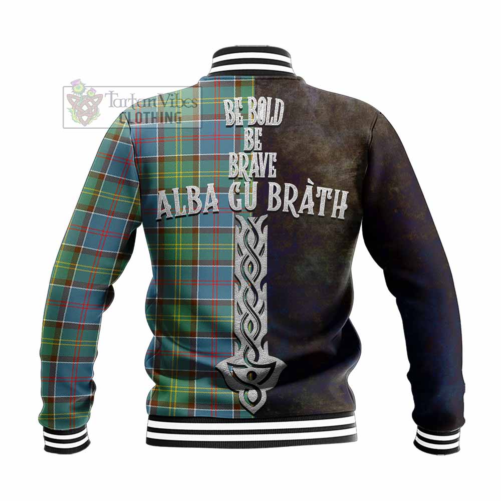 Tartan Vibes Clothing Colville Tartan Family Crest Baseball Jacket Alba Gu Brath Be Brave Lion Ancient Style