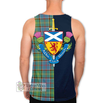 Tartan Vibes Clothing Colville Tartan Men's Tank Top with Scottish Lion Royal Arm Half Style