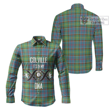 Colville Tartan Long Sleeve Button Shirt with Family Crest DNA In Me Style