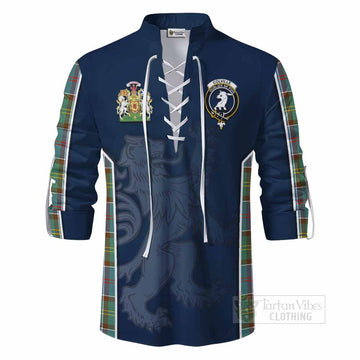 Tartan Vibes Clothing Colville Tartan Ghillie Kilt Shirt with Family Crest and Lion Rampant Vibes Sport Style