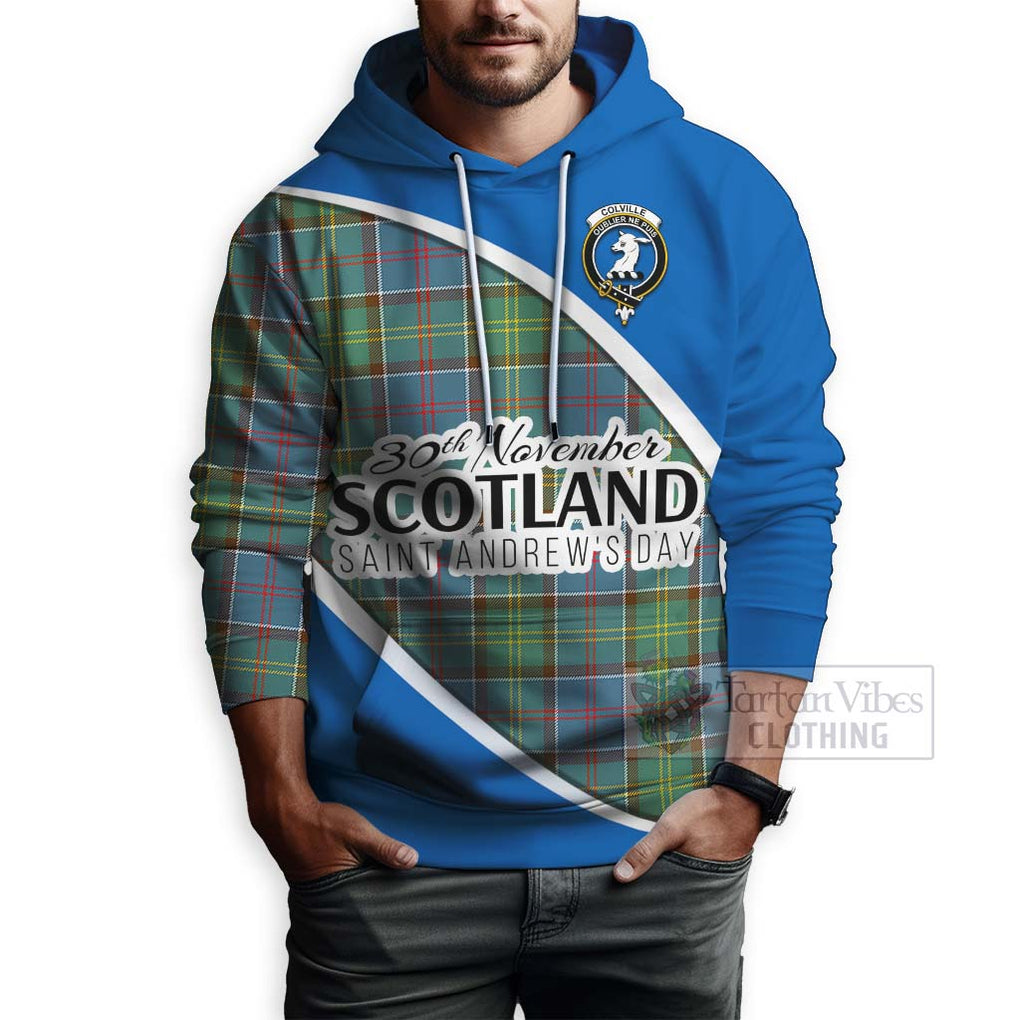 Tartan Vibes Clothing Colville Family Crest Tartan Hoodie Celebrate Saint Andrew's Day in Style