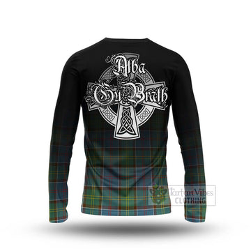 Tartan Vibes Clothing Colville Tartan Long Sleeve T-Shirt Featuring Alba Gu Brath Family Crest Celtic Inspired