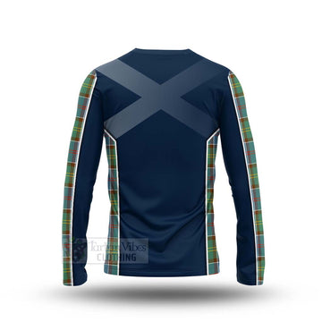 Tartan Vibes Clothing Colville Tartan Long Sleeve T-Shirt with Family Crest and Scottish Thistle Vibes Sport Style