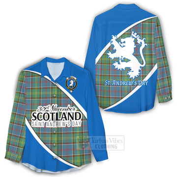 Tartan Vibes Clothing Colville Family Crest Tartan Women's Casual Shirt Celebrate Saint Andrew's Day in Style