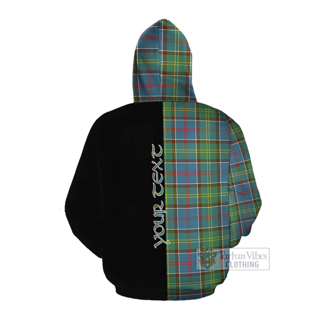 Tartan Vibes Clothing Colville Tartan Cotton Hoodie with Family Crest and Half Of Me Style