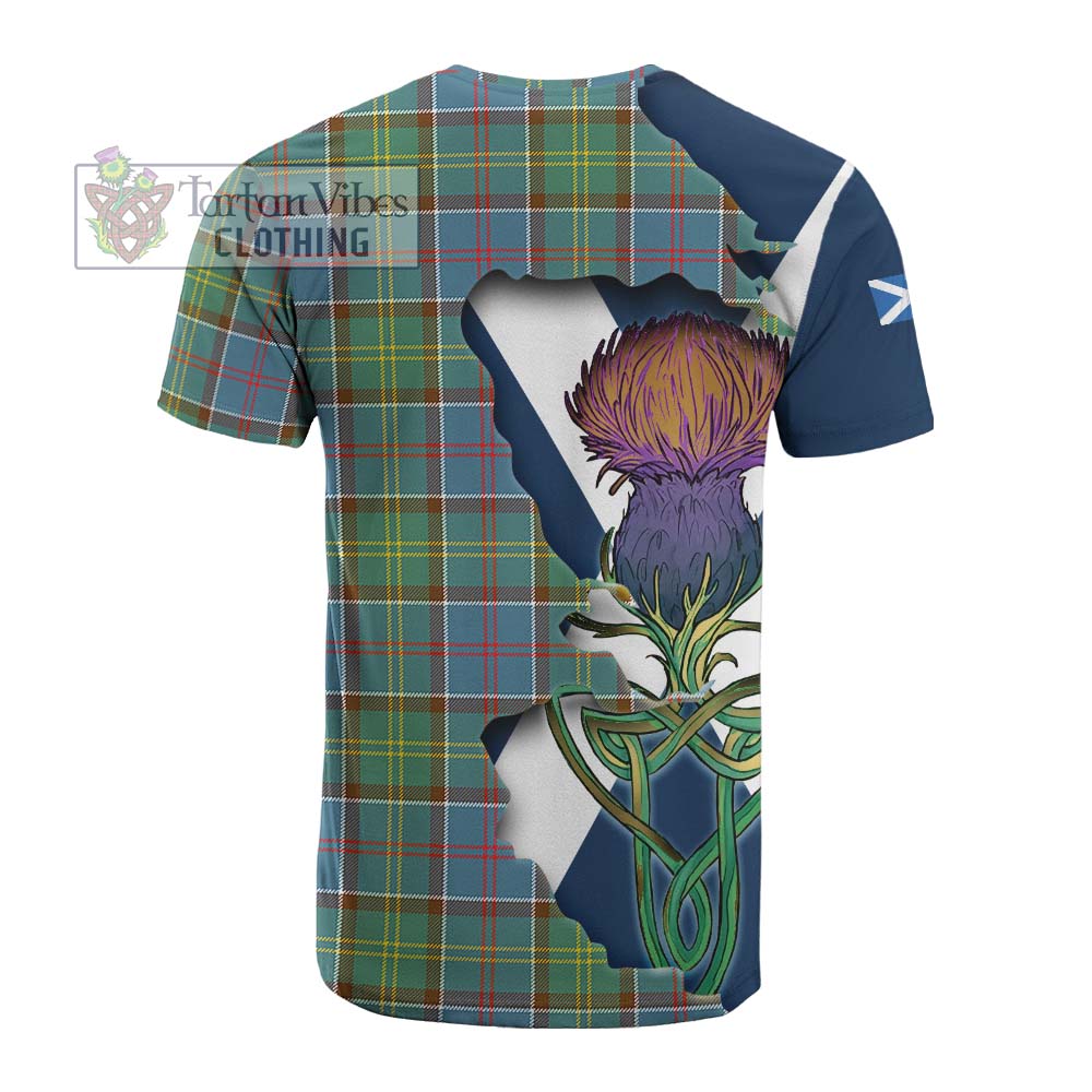 Tartan Vibes Clothing Colville Tartan Family Crest Cotton T-shirt Scottish Thistle Celtic Inspired