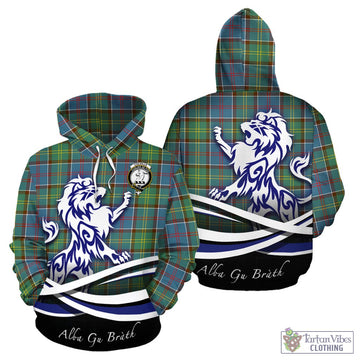 Colville Tartan Hoodie with Alba Gu Brath Regal Lion Emblem