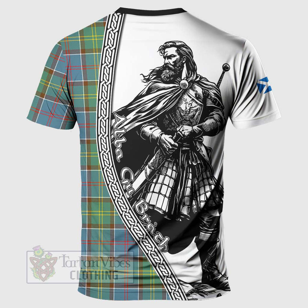 Colville Tartan Clan Crest T-Shirt with Highlander Warrior Celtic Style - Tartan Vibes Clothing