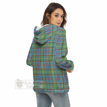 Tartan Vibes Clothing Colville Tartan Women's Borg  Half Zip Fleece Hoodie
