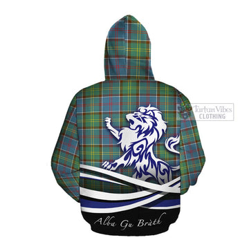Tartan Vibes Clothing Colville Tartan Cotton Hoodie with Alba Gu Brath Regal Lion Emblem