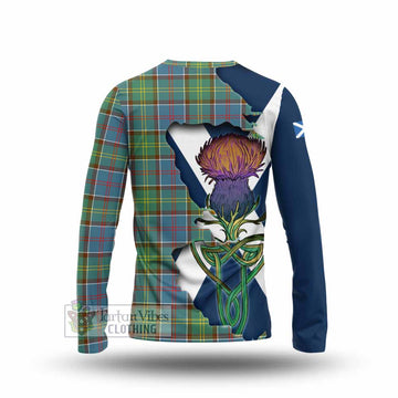 Tartan Vibes Clothing Colville Tartan Family Crest Long Sleeve T-Shirt Scottish Thistle Celtic Inspired