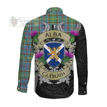 Colville Tartan Family Crest Long Sleeve Button Shirt Lion Rampant Royal Thistle Shield Celtic Inspired