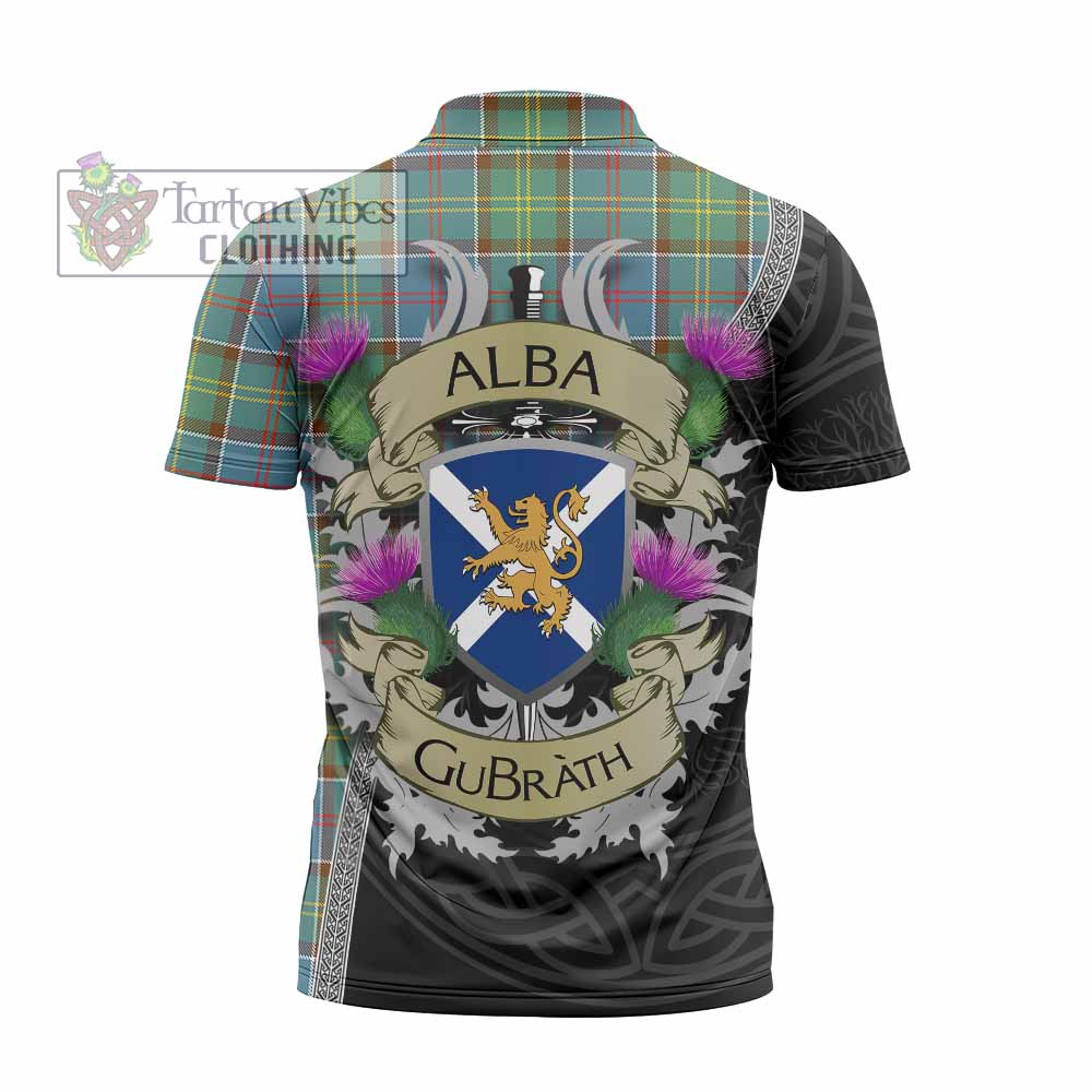 Tartan Vibes Clothing Colville Tartan Family Crest Zipper Polo Shirt Lion Rampant Royal Thistle Shield Celtic Inspired