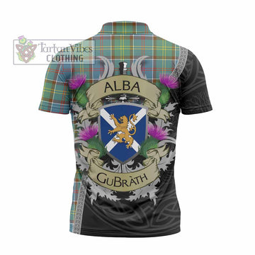 Colville Tartan Family Crest Zipper Polo Shirt Lion Rampant Royal Thistle Shield Celtic Inspired