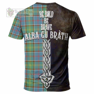 Colville Tartan Family Crest T-Shirt Alba Gu Brath Be Brave Lion Ancient Style