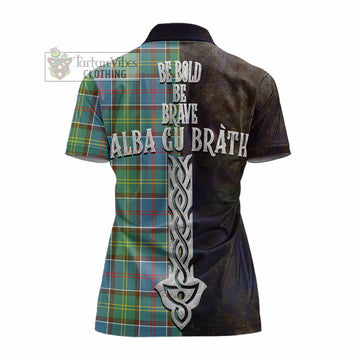 Colville Tartan Family Crest Women's Polo Shirt Alba Gu Brath Be Brave Lion Ancient Style