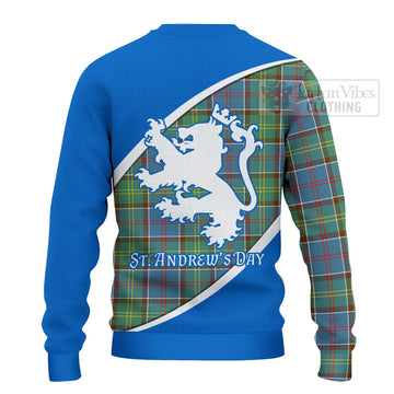 Tartan Vibes Clothing Colville Family Crest Tartan Knitted Sweater Celebrate Saint Andrew's Day in Style
