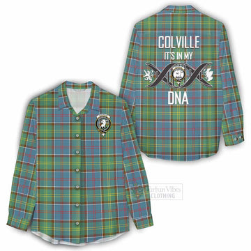 Tartan Vibes Clothing Colville Tartan Women's Casual Shirt with Family Crest DNA In Me Style
