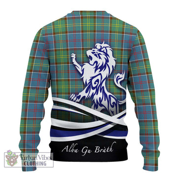 Colville Tartan Knitted Sweater with Alba Gu Brath Regal Lion Emblem - Tartanvibesclothing Shop