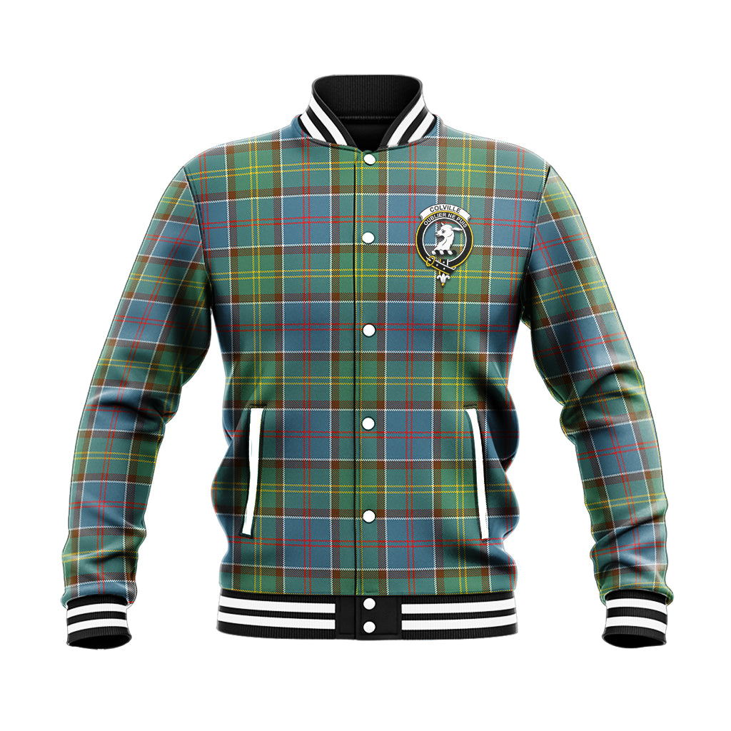 Colville Tartan Baseball Jacket with Family Crest - Tartan Vibes Clothing