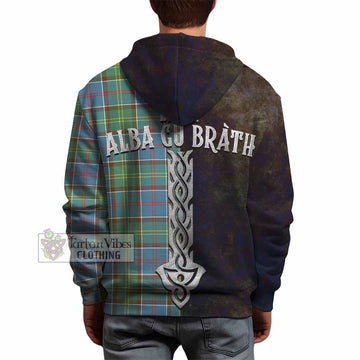 Colville Tartan Family Crest Hoodie Alba Gu Brath Be Brave Lion Ancient Style