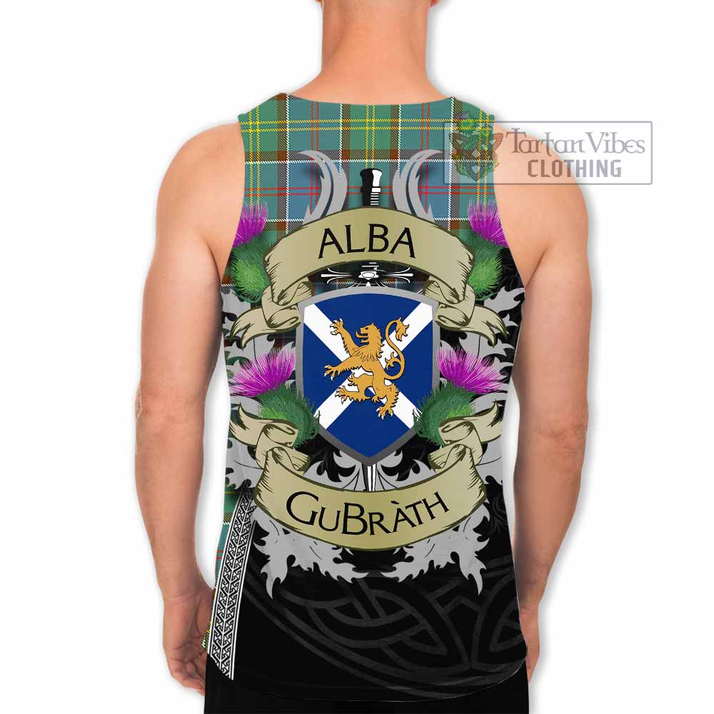 Tartan Vibes Clothing Colville Tartan Family Crest Men's Tank Top Lion Rampant Royal Thistle Shield Celtic Inspired
