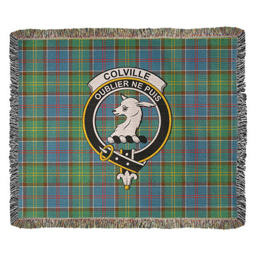 Colville Tartan Woven Blanket with Family Crest