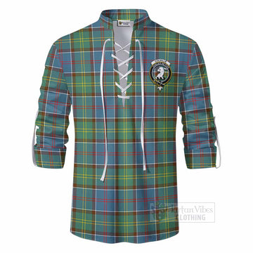 Tartan Vibes Clothing Colville Tartan Ghillie Kilt Shirt with Family Crest DNA In Me Style