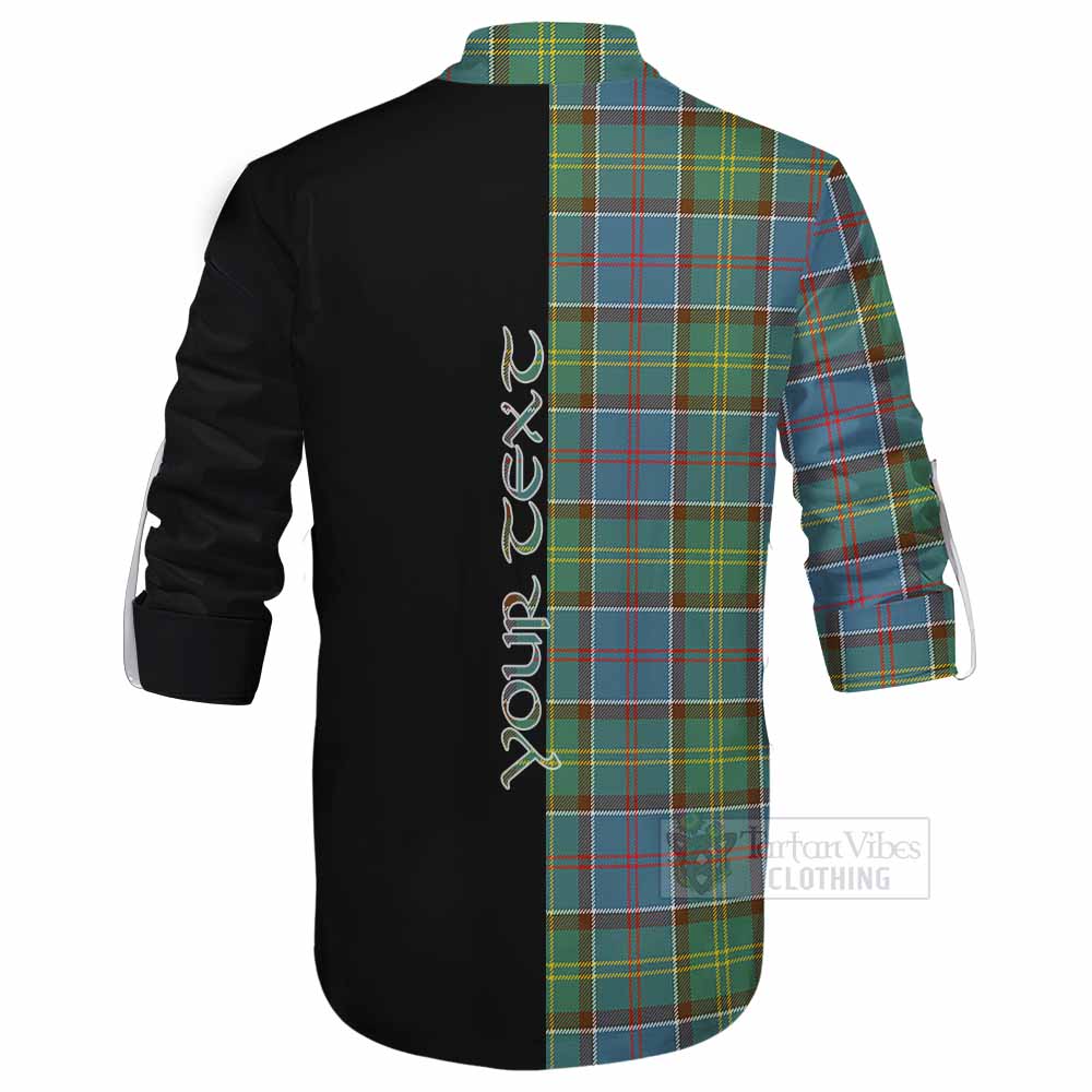 Tartan Vibes Clothing Colville Tartan Ghillie Kilt Shirt with Family Crest and Half Of Me Style
