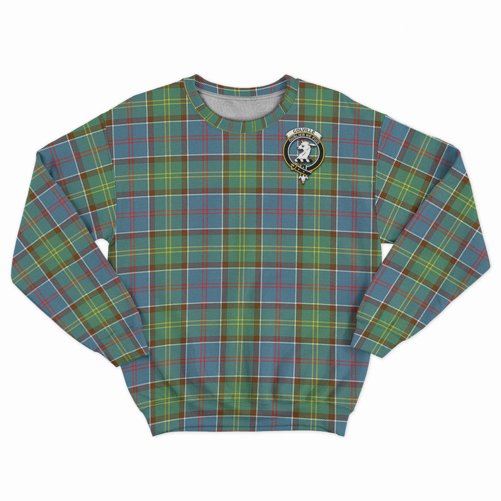 Colville Tartan Sweatshirt with Family Crest - Tartan Vibes Clothing