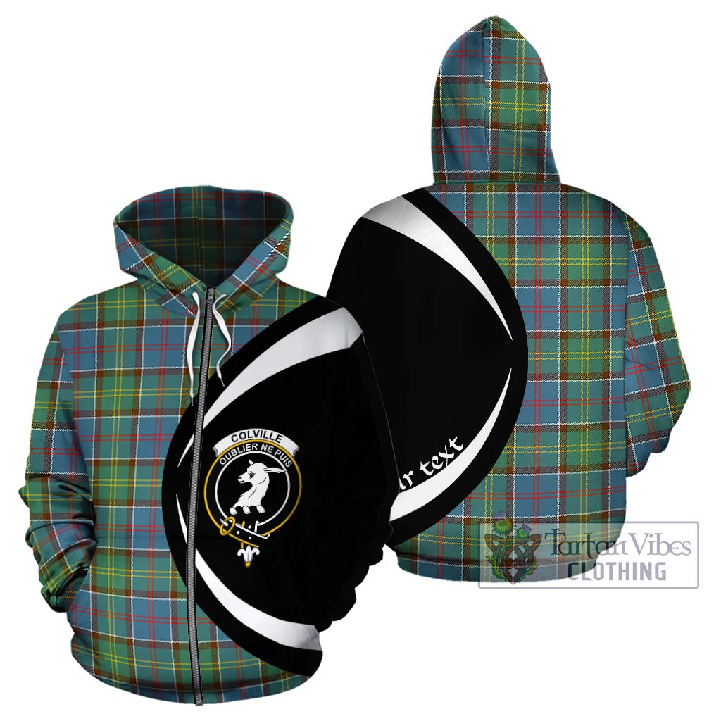 Tartan Vibes Clothing Colville Tartan Hoodie with Family Crest Circle Style