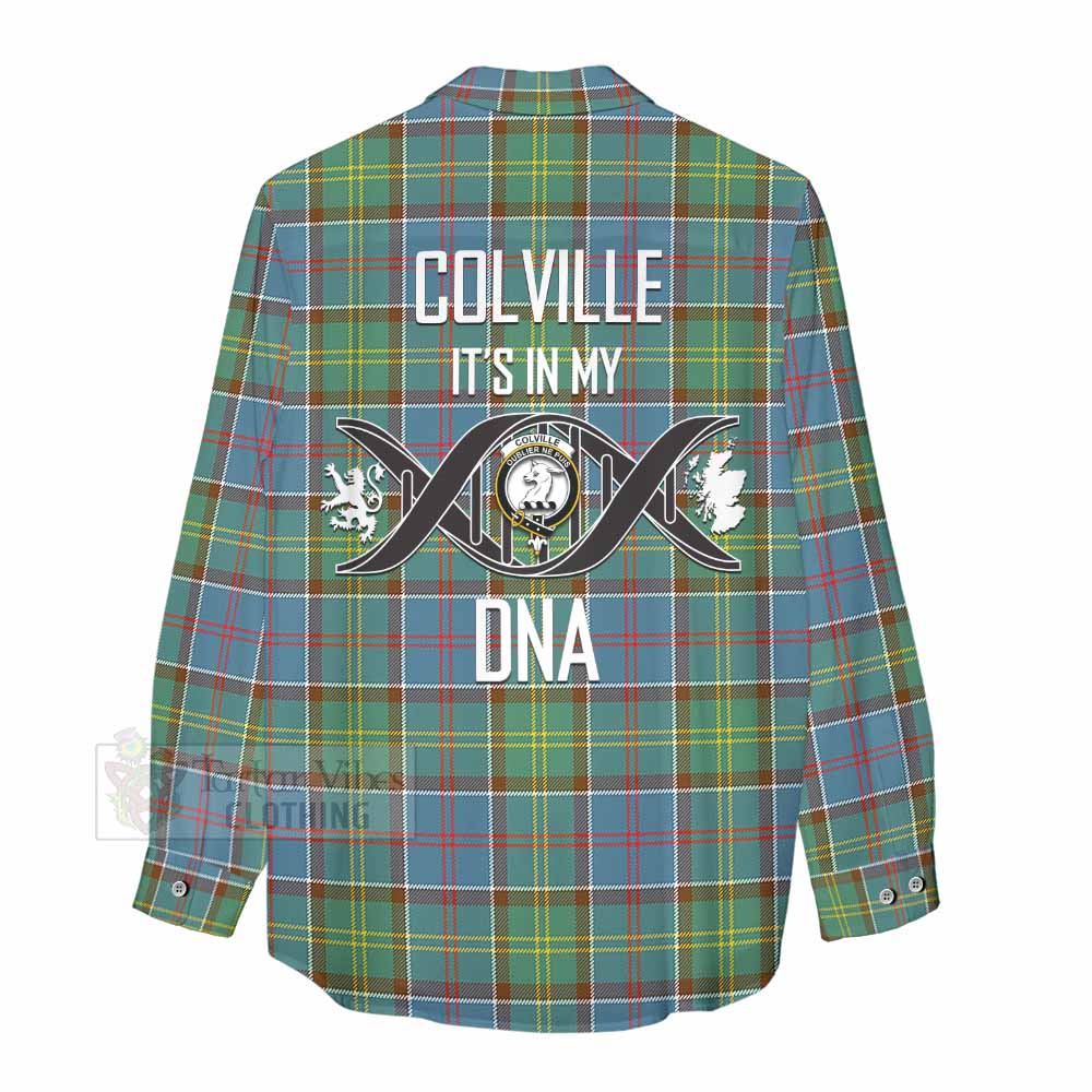 Tartan Vibes Clothing Colville Tartan Women's Casual Shirt with Family Crest DNA In Me Style