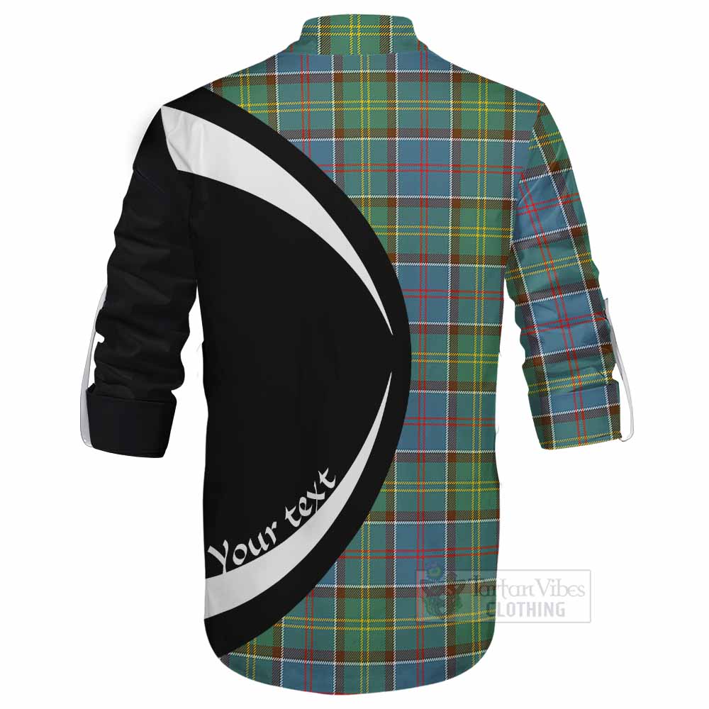 Tartan Vibes Clothing Colville Tartan Ghillie Kilt Shirt with Family Crest Circle Style
