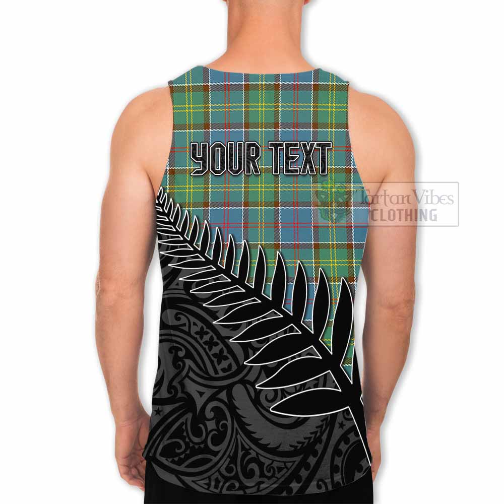 Tartan Vibes Clothing Colville Crest Tartan Men's Tank Top with New Zealand Silver Fern Half Style