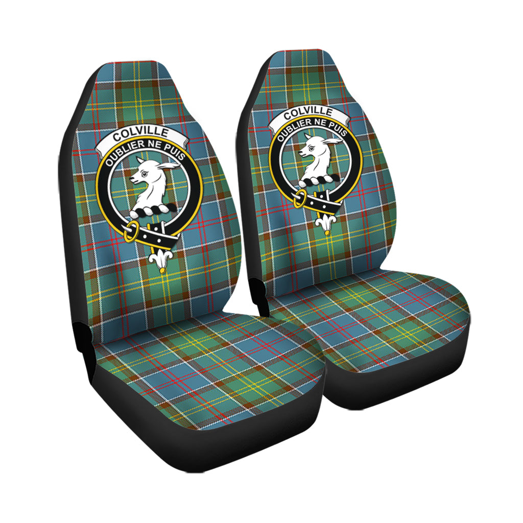 Colville Tartan Car Seat Cover with Family Crest - Tartanvibesclothing