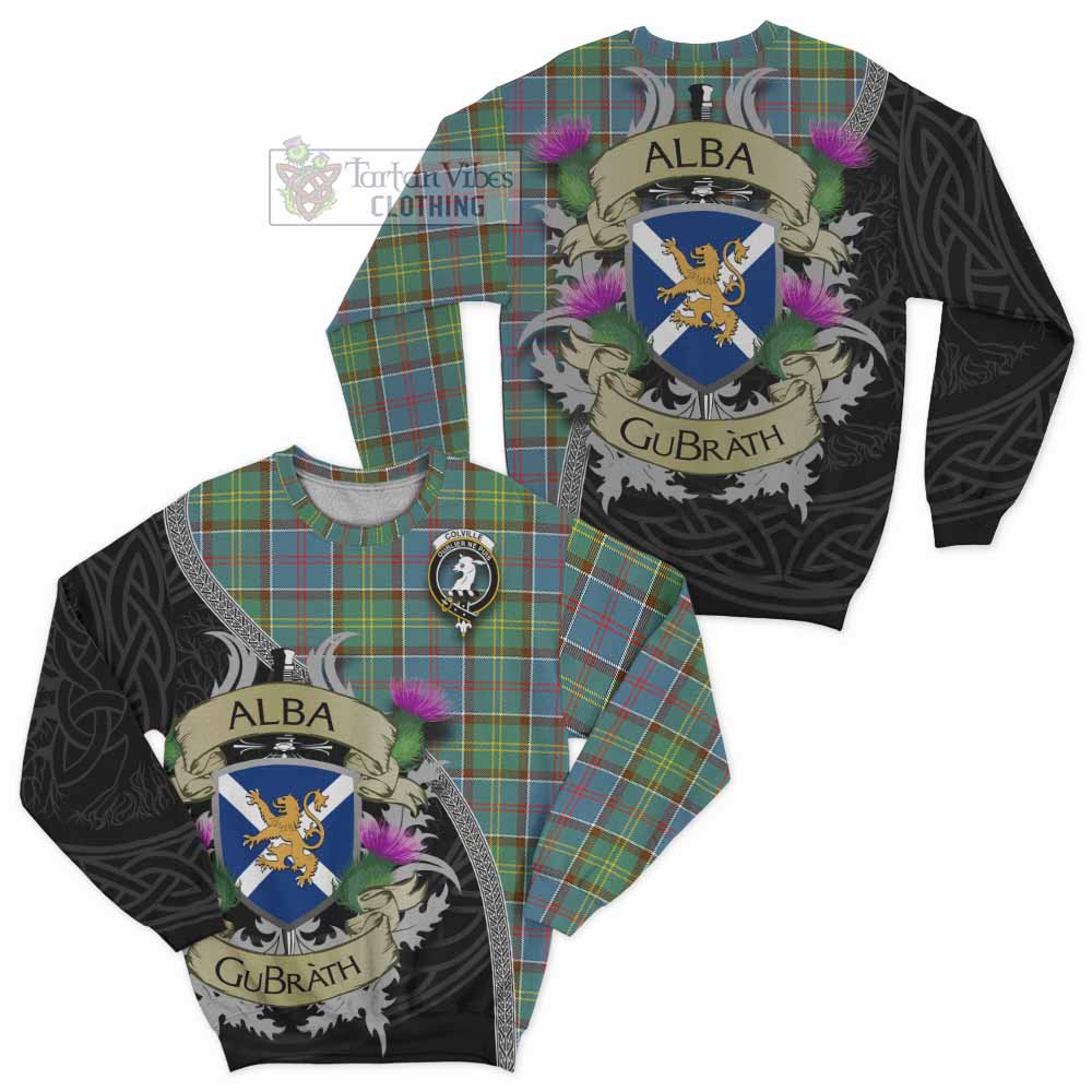 Tartan Vibes Clothing Colville Tartan Family Crest Sweatshirt Lion Rampant Royal Thistle Shield Celtic Inspired
