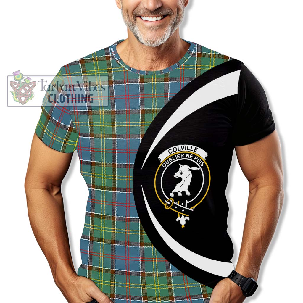 Tartan Vibes Clothing Colville Tartan T-Shirt with Family Crest Circle Style