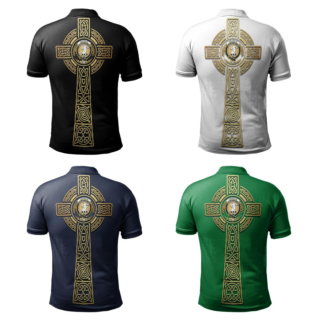 Colville Clan Polo Shirt with Golden Celtic Tree Of Life - Tartanvibesclothing