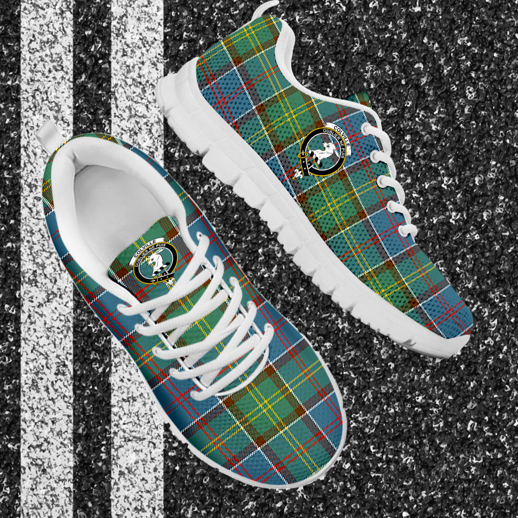 Colville Tartan Sneakers with Family Crest - Tartan Vibes Clothing