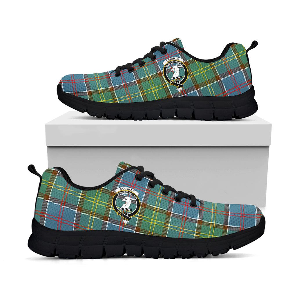 Colville Tartan Sneakers with Family Crest - Tartan Vibes Clothing