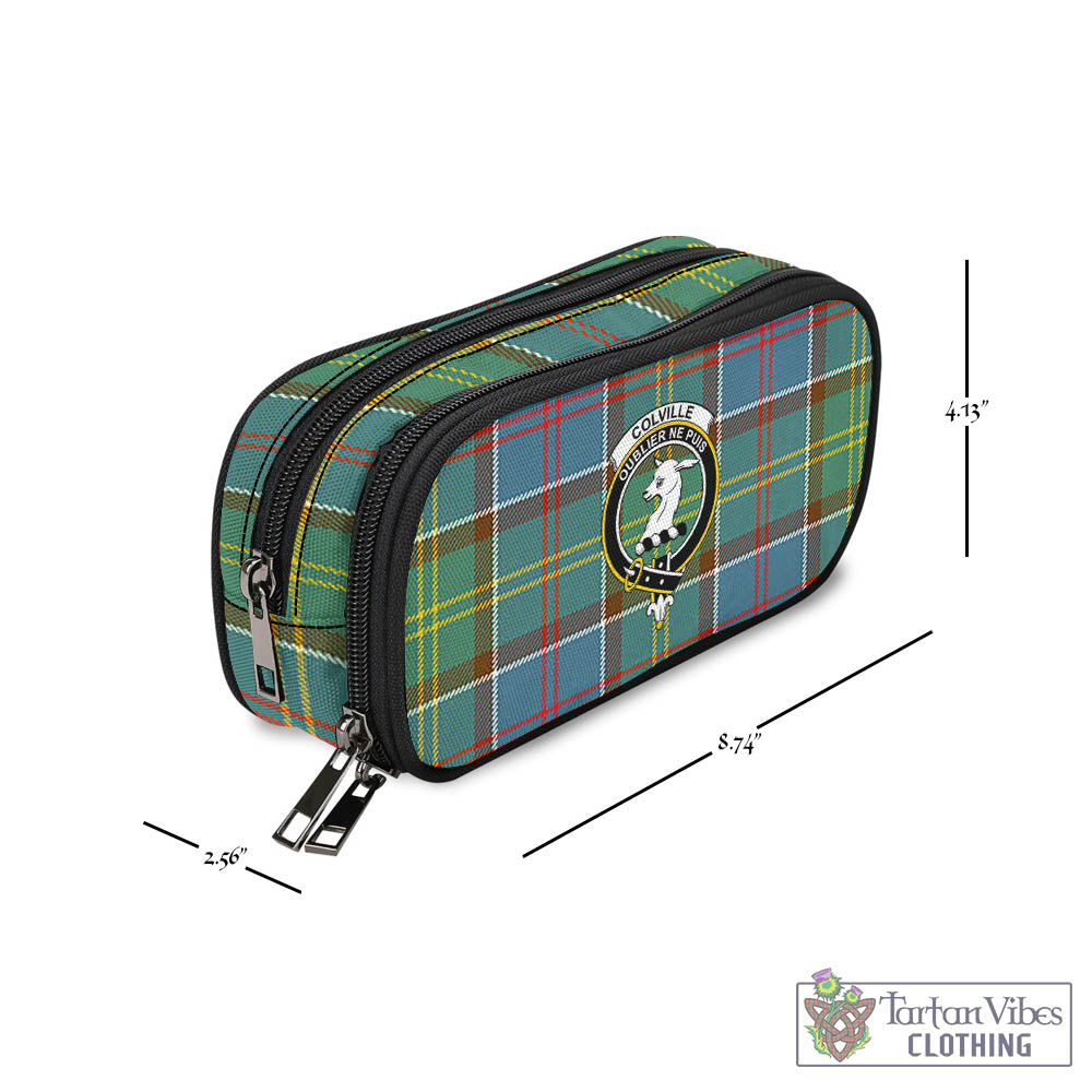 Tartan Vibes Clothing Colville Tartan Pen and Pencil Case with Family Crest