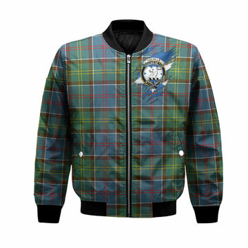 Colville Clan Crest In Me Tartan Bomber Jacket Scotland Flag Style