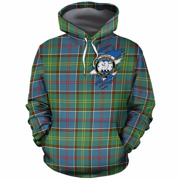 Colville Clan Crest In Me Tartan Cotton Hoodie Scotland Flag Style