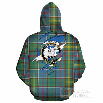 Colville Clan Crest In Me Tartan Cotton Hoodie Scotland Flag Style